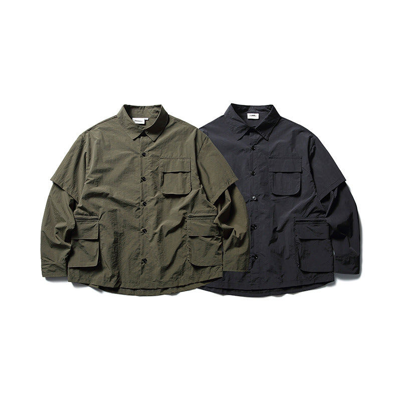 韓国ファッション SELCA-Multi-pocket 2way shirt-mselca2024ss-039-03
