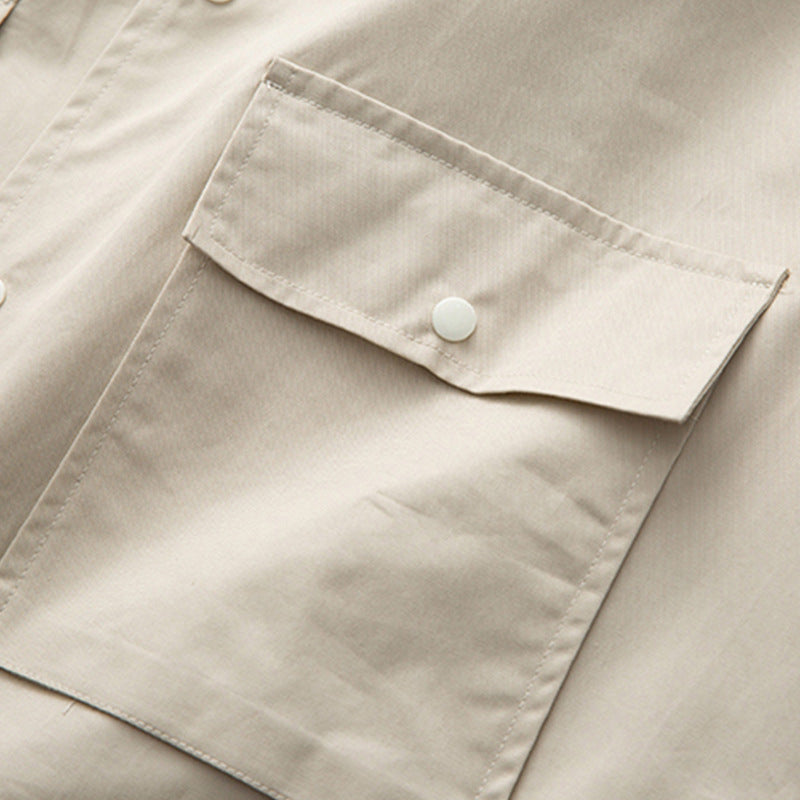 韓国ファッション SELCA-double pocket casual shirt-mselca2024ss-0110-08