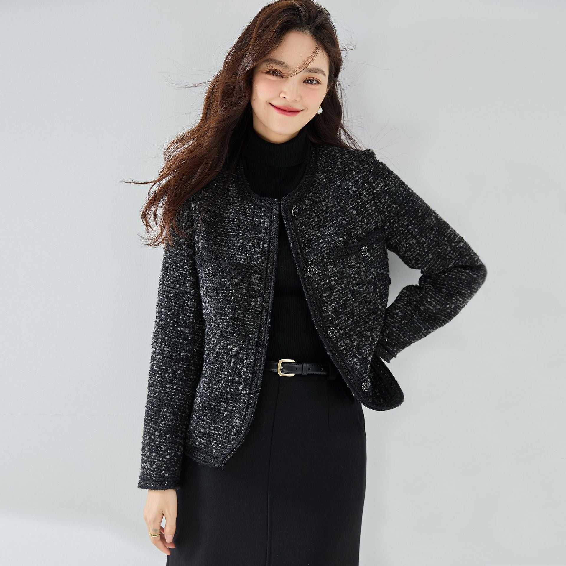 韓国ファッション SELCA-クラシックツイードジャケット-2024ss-ou16-011
