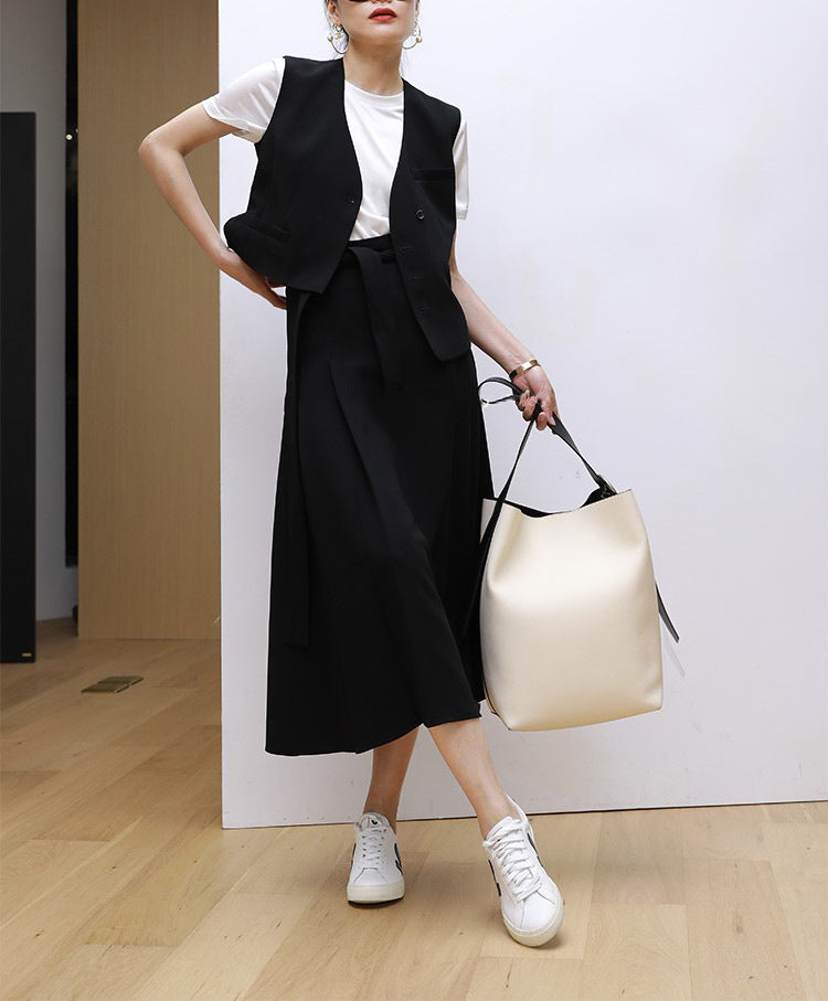 韓国ファッション SELCA-アシメジレセットアップ-2024ss-0068-09