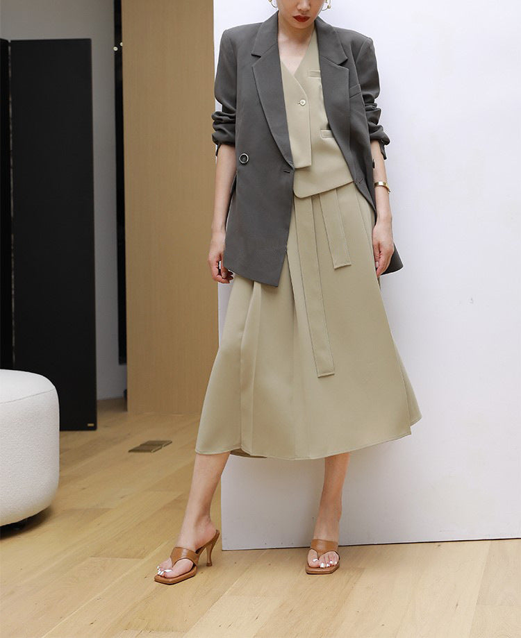 韓国ファッション SELCA-アシメジレセットアップ-2024ss-0068-013