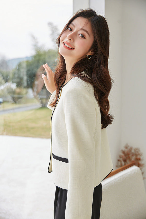 韓国ファッション SELCA-フレンチバイカラージャケット-2024ss-ou11-02