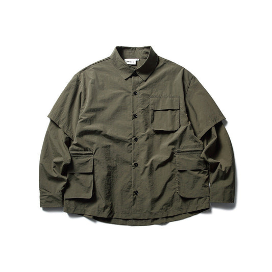 韓国ファッション SELCA-Multi-pocket 2way shirt-mselca2024ss-039-01