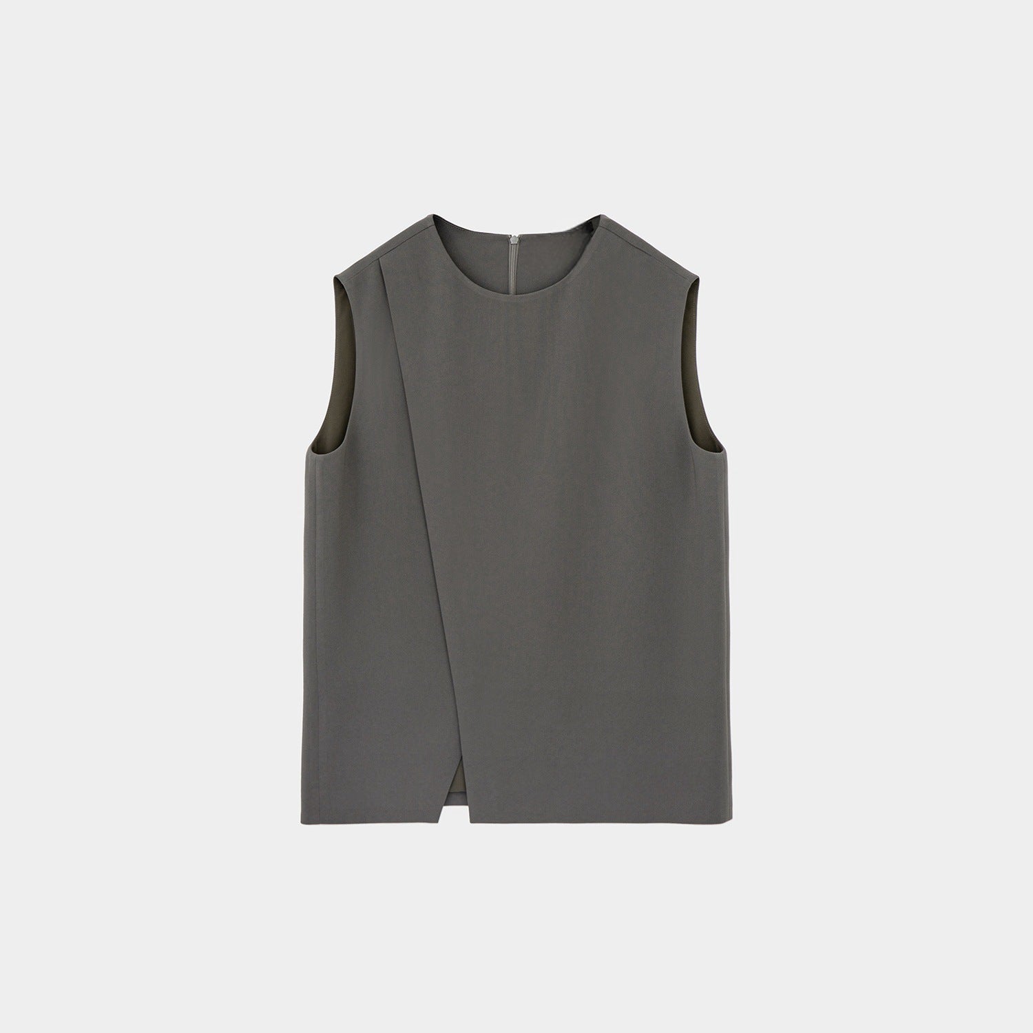 韓国ファッション SELCA-ビッグレディースパンツセットカジュアル、スタイリッシュ、クール、ツイル、ミニマリスト、ハイエンド、スリットトップ、ハイウエスト、ストレートパンツセット、サマー-2024ss-170-06