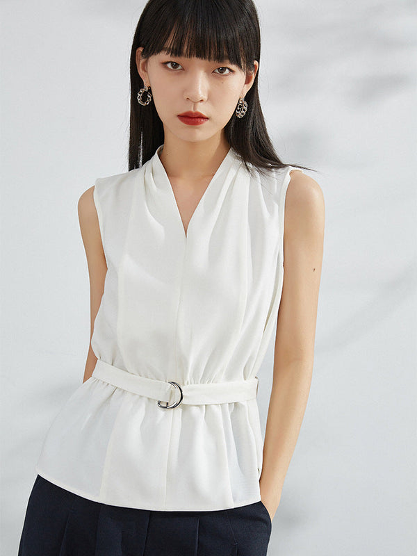 韓国ファッション SELCA-ノースリーブシャツチュニック-2024ss-tp34-01