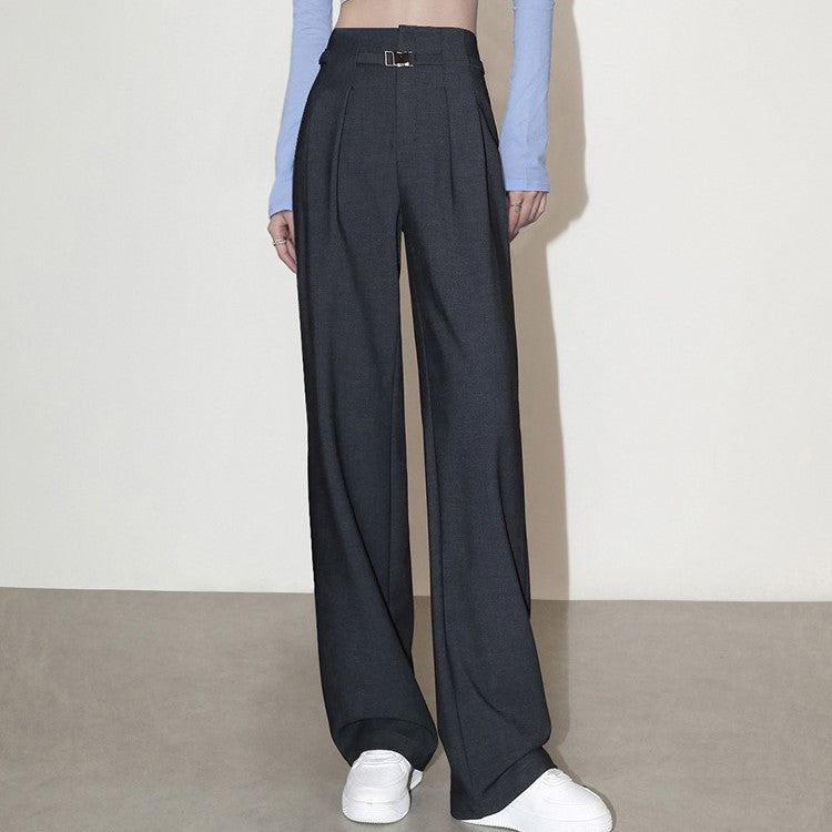 韓国ファッション SELCA-バックルベルトストレートパンツ-2024ss-0072-03