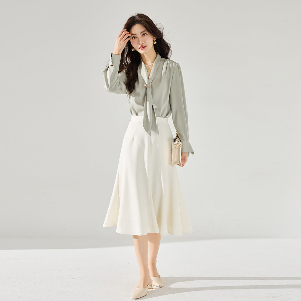 韓国ファッション SELCA-タックフレアスカート-2024ss-102-04