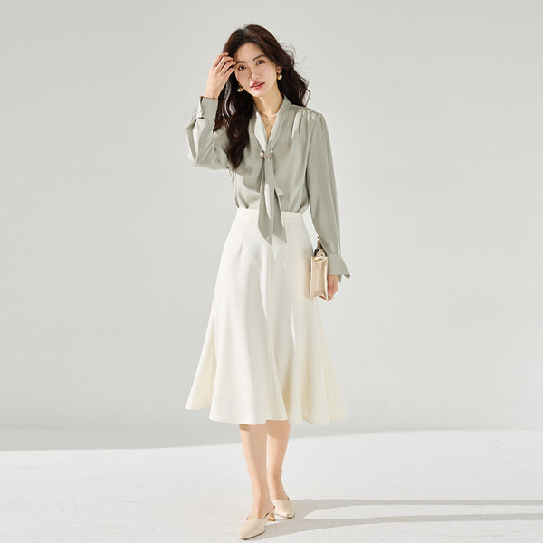 韓国ファッション SELCA-タックフレアスカート-2024ss-102-04