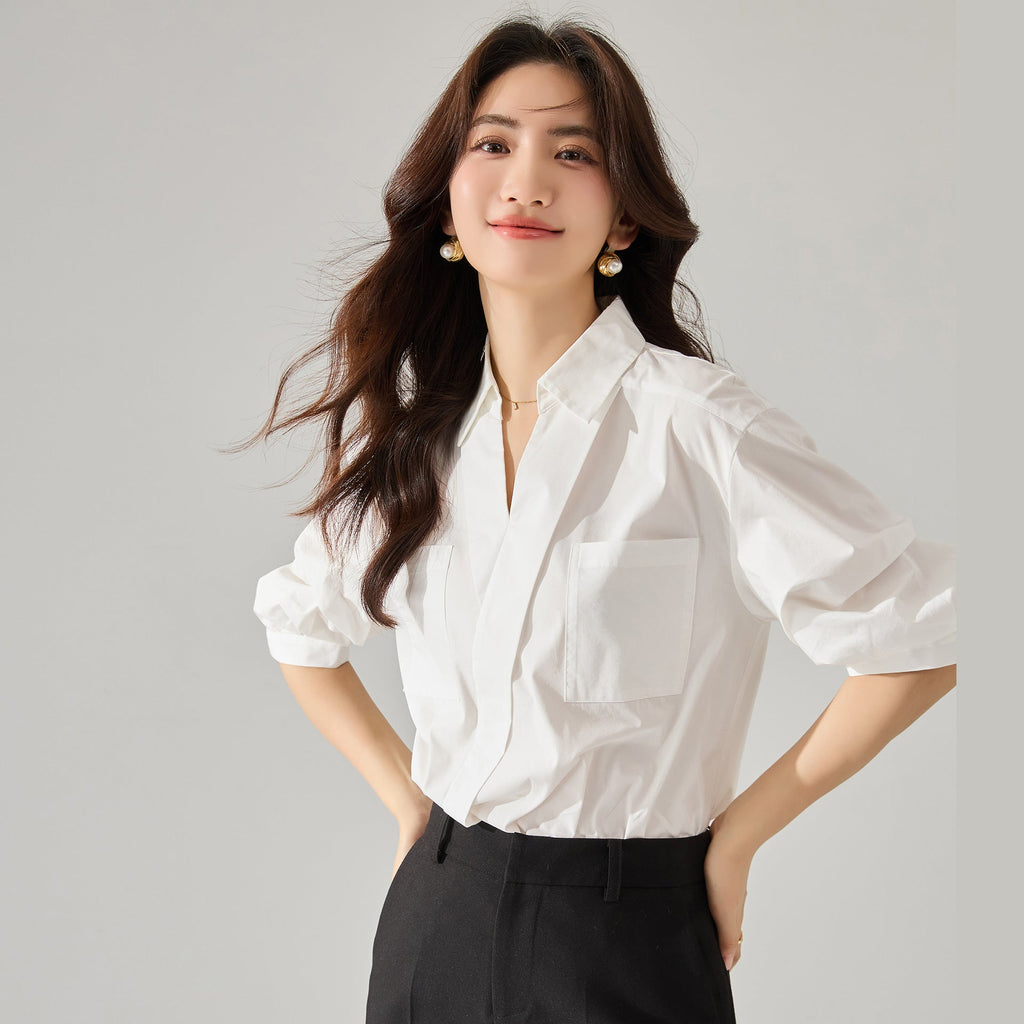 韓国ファッション SELCA-クロスデザインシャツ-2024ss-121-03