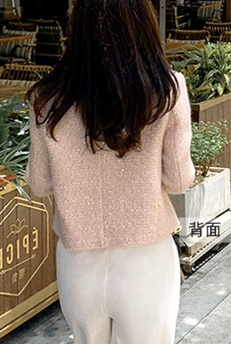 韓国ファッション SELCA-ピンクツイードジャケット-2023ss-ot02-06