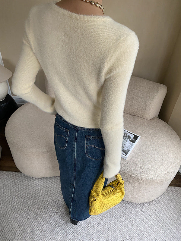 韓国ファッション SELCA-フレアスリーブシャギーカーディガン-2023aw-ou38-013