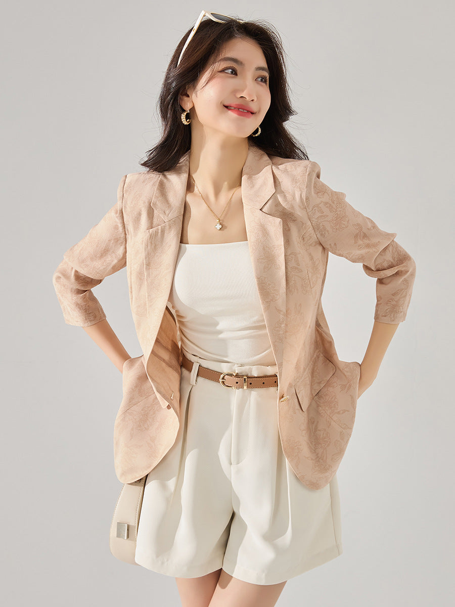 韓国ファッション SELCA-フラワーデザインカラージャケット-2024ss-135-01