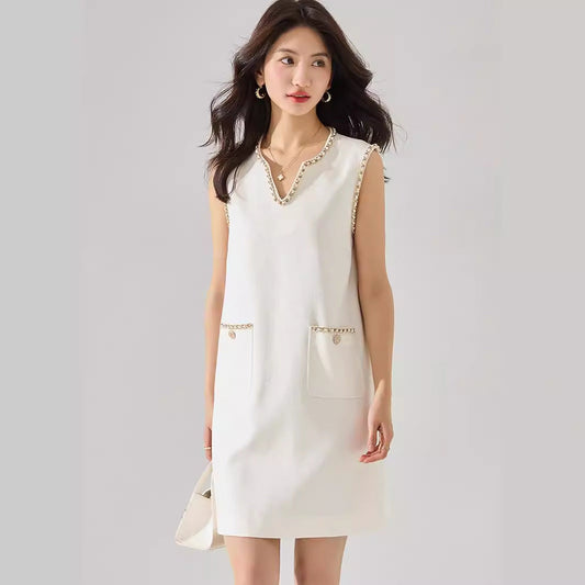 韓国ファッション SELCA-チェーンベストドレス-2024ss-80-01