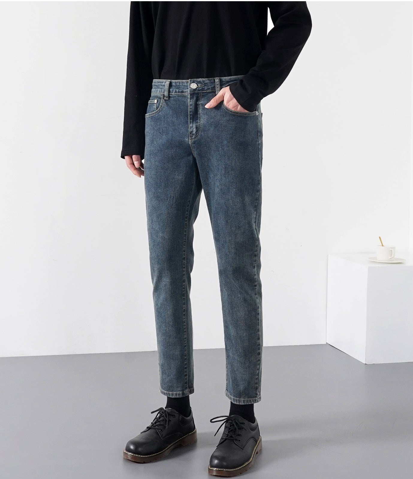 韓国ファッション SELCA-straight denim pants-2024ss-pt04-04