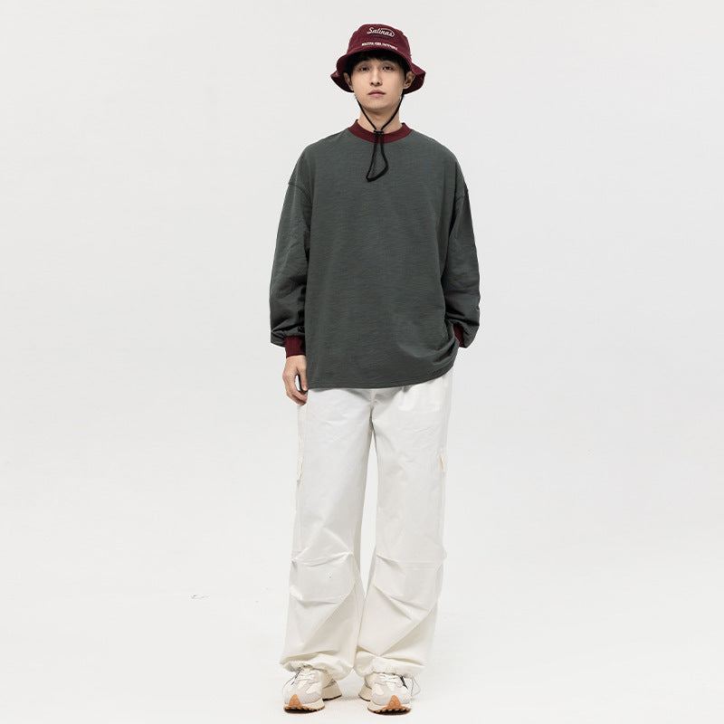 韓国ファッション SELCA-Bicolor song sleeve cut and sew-mselca2024ss-011-09