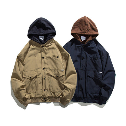 韓国ファッション SELCA-Different material hoodie blouson-mselca2024ss-026-03