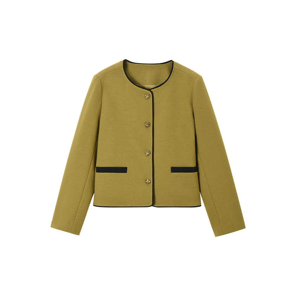 韓国ファッション SELCA-フレンチバイカラージャケット-2024ss-ou11-018