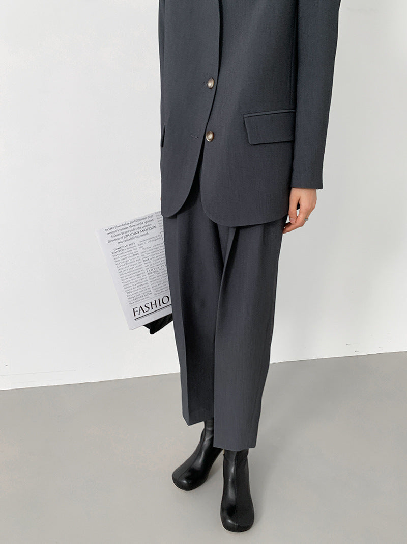 韓国ファッション SELCA-ノーカラーグレーセットアップ-2024ss-0017-037
