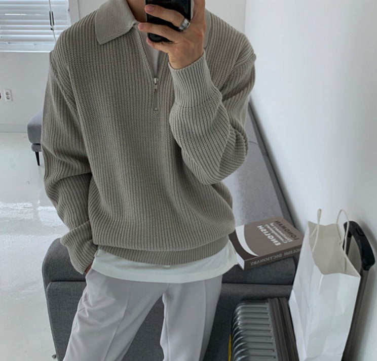 韓国ファッション SELCA-half zip knit-2024ss-tp03-012