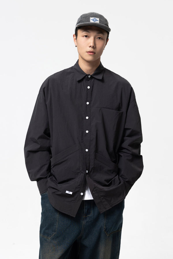 韓国ファッション SELCA-design pocket casual shirt-forn3-23qiu-xin-zuo-chun-se-da-poketutojiao-jin-chang-xiu-siyaturi-ben-xi-retorodezaingan-katupurusiyatu-09