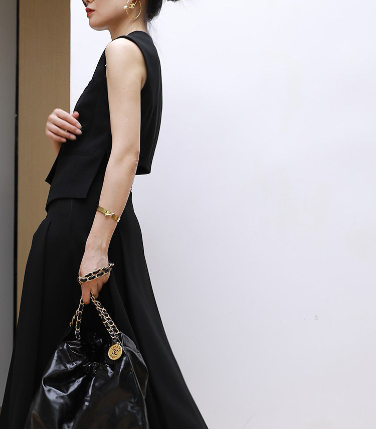 韓国ファッション SELCA-アシメジレセットアップ-2024ss-0068-025