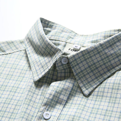 韓国ファッション SELCA-Triple line check casual shirt-mselca2024ss-033-012