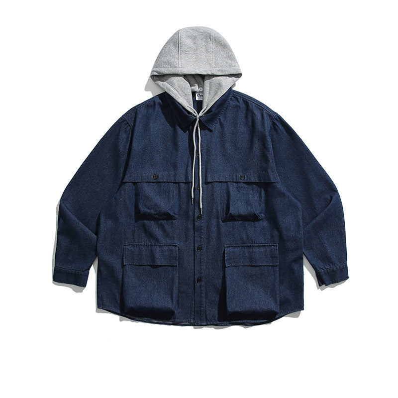 韓国ファッション SELCA-Different Materials Puffudi Parka Denim Jacket-mselca2024ss-037-03
