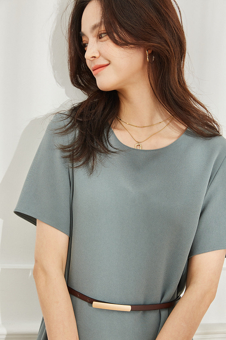 韓国ファッション SELCA-マットカジュアルミディアムワンピース-2024ss-95-016