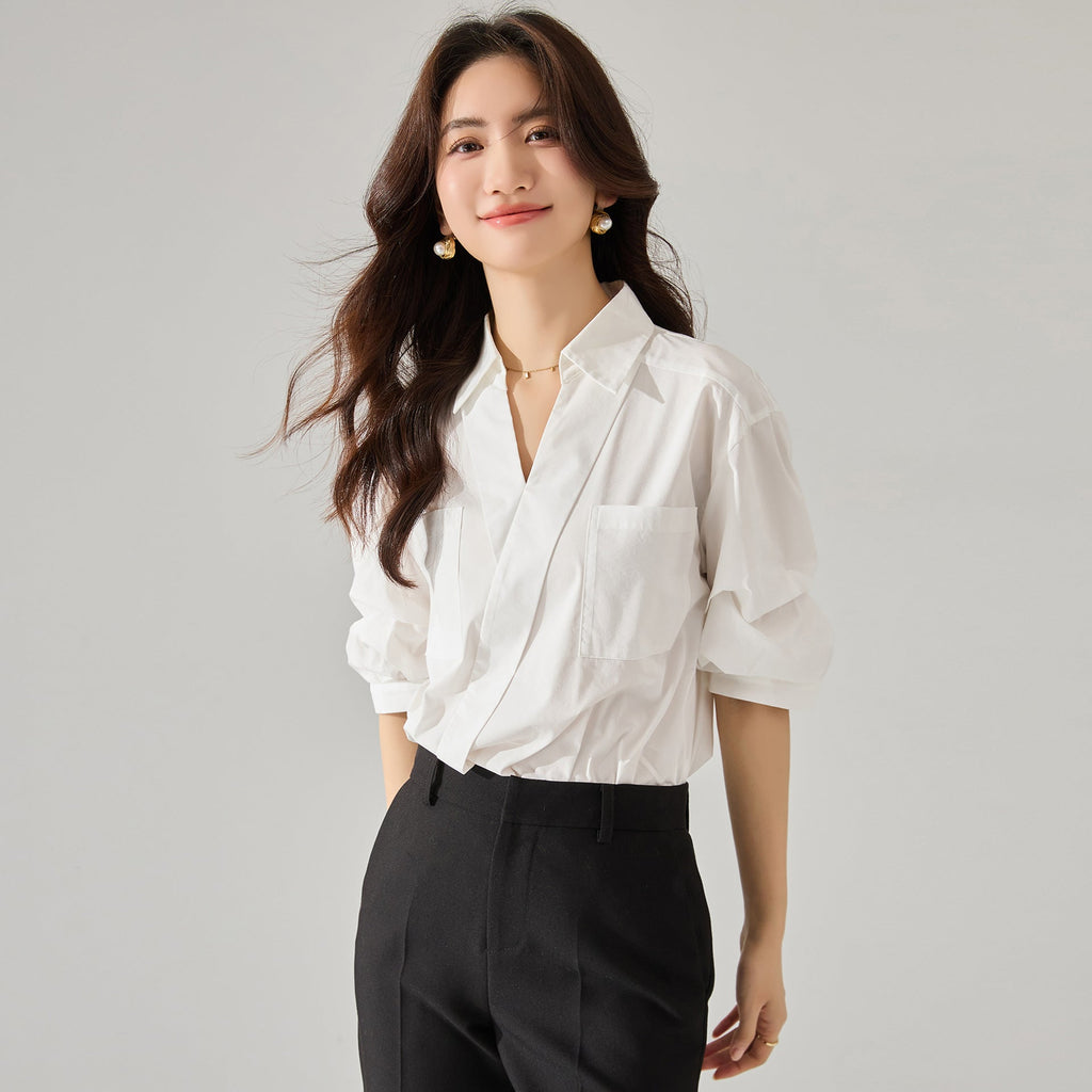 韓国ファッション SELCA-クロスデザインシャツ-2024ss-121-01