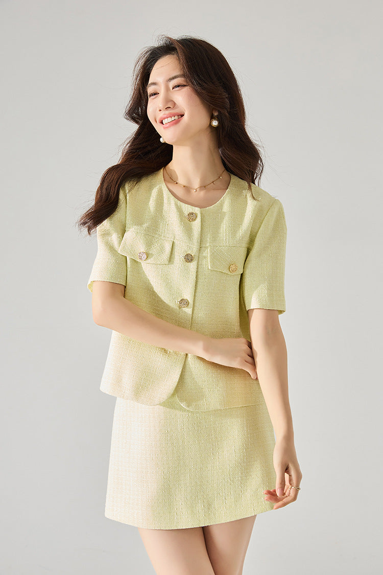 ハーフスリーブフレグランスセットアップスカート