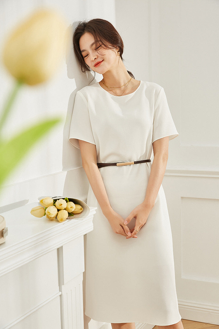 韓国ファッション SELCA-マットカジュアルミディアムワンピース-2024ss-95-028