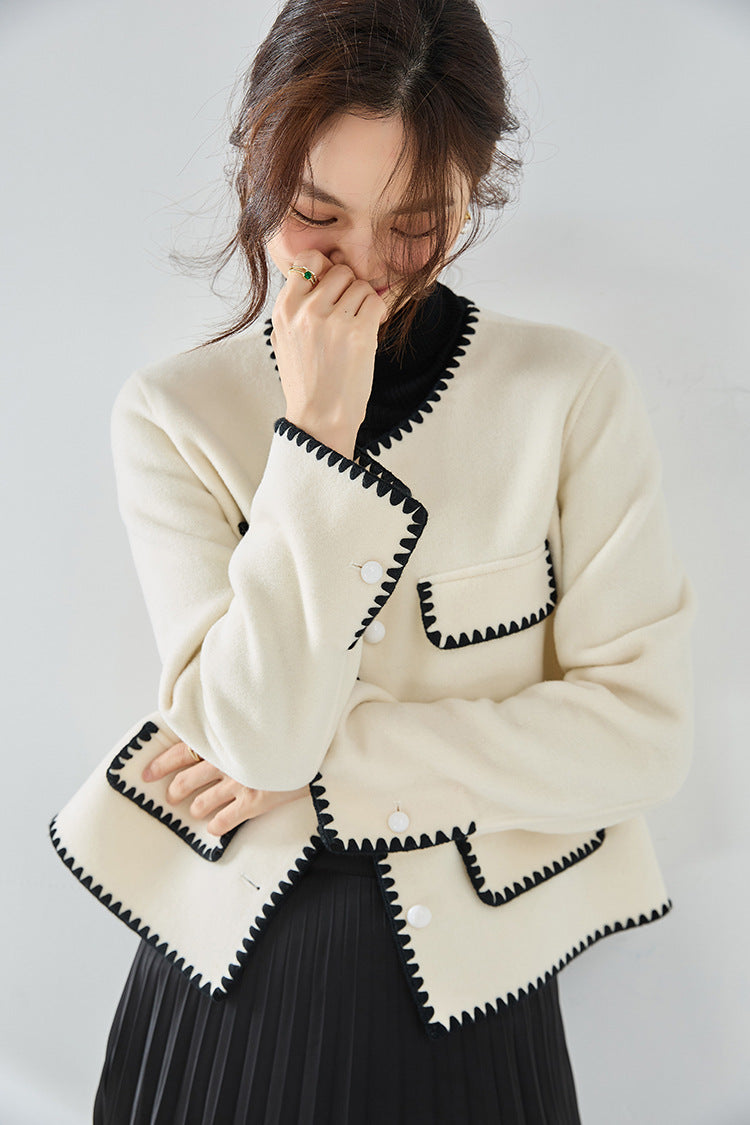 韓国ファッション SELCA-コントラストカラーウールショートジャケット-2024ss-ou28-04