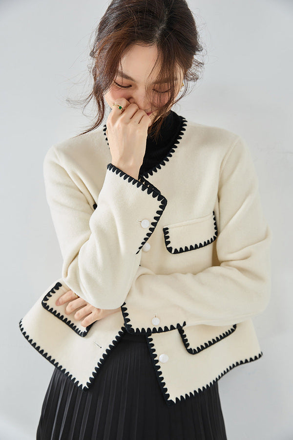 韓国ファッション SELCA-コントラストカラーウールショートジャケット-2024ss-ou28-04