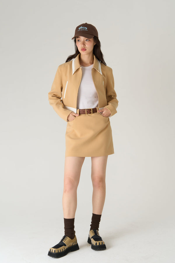 韓国ファッション SELCA-ブラウンショートジャケット-2023aw-ou50-06