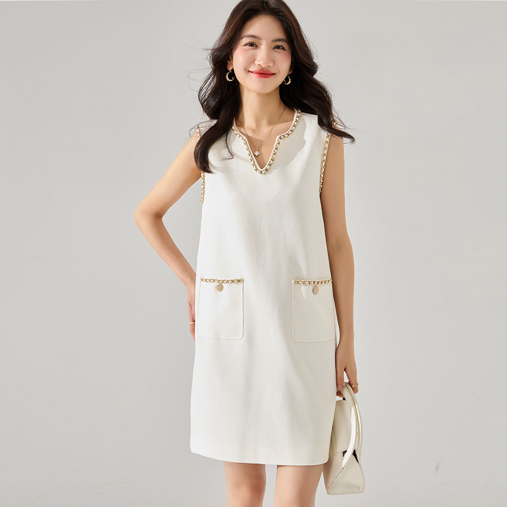 韓国ファッション SELCA-チェーンベストドレス-2024ss-80-04