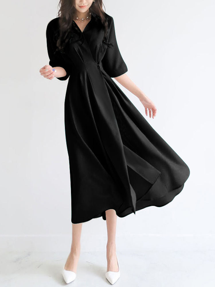 韓国ファッション SELCA-ハイウエストAラインロングワンピース-2023ss-op31-04