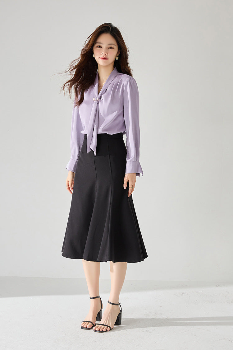 韓国ファッション SELCA-タックフレアスカート-2024ss-102-09