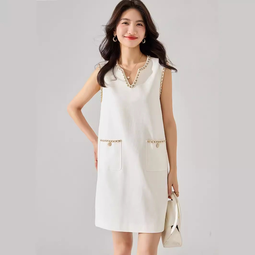 韓国ファッション SELCA-チェーンベストドレス-2024ss-80-02