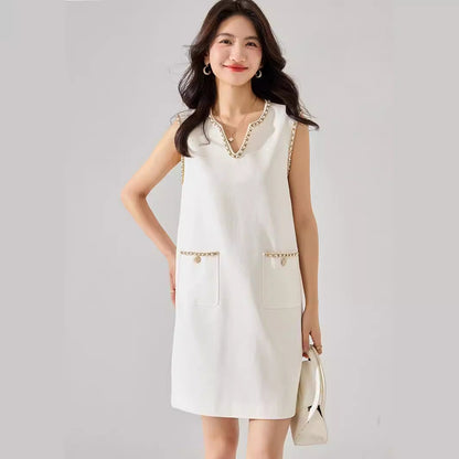 韓国ファッション SELCA-チェーンベストドレス-2024ss-80-02