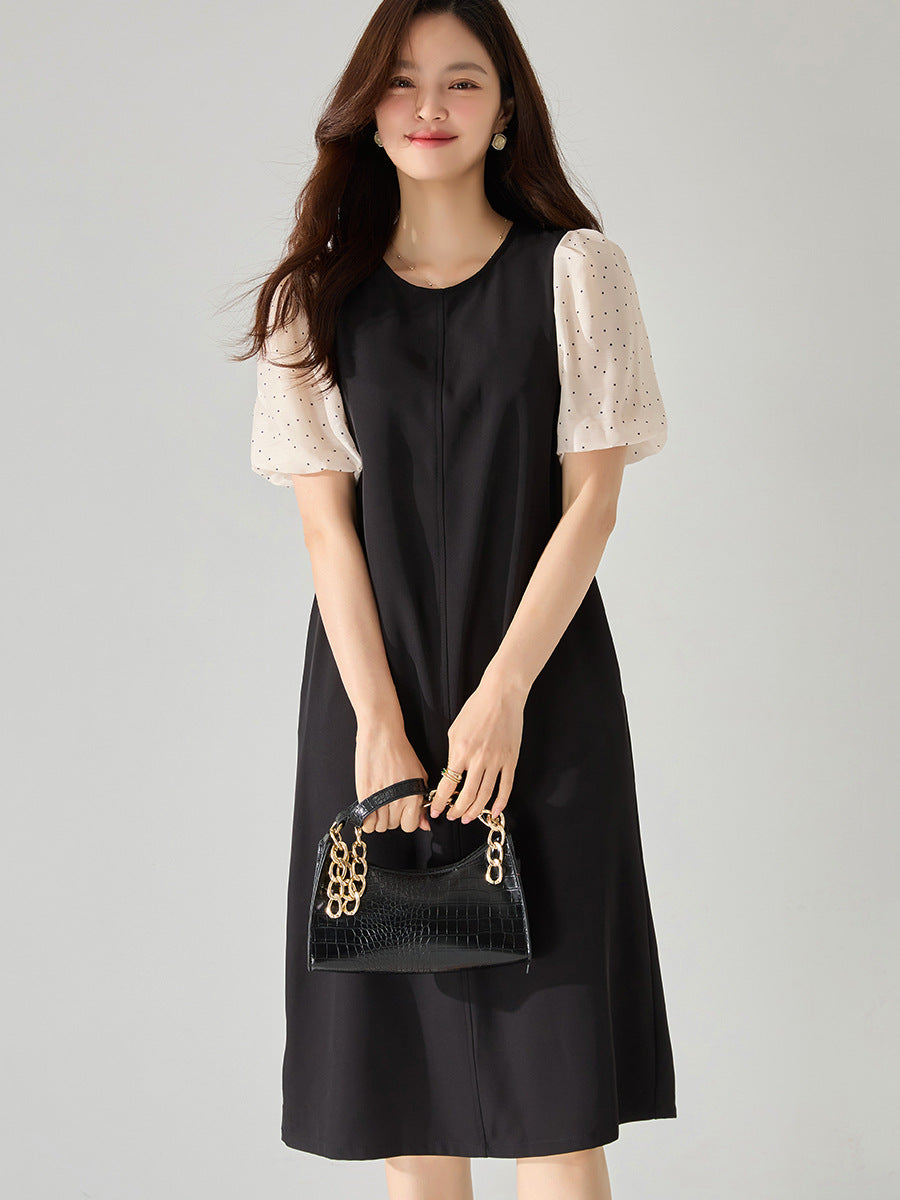 韓国ファッション SELCA-ウエストリボンパフスリーブワンピース-2024ss-86-04