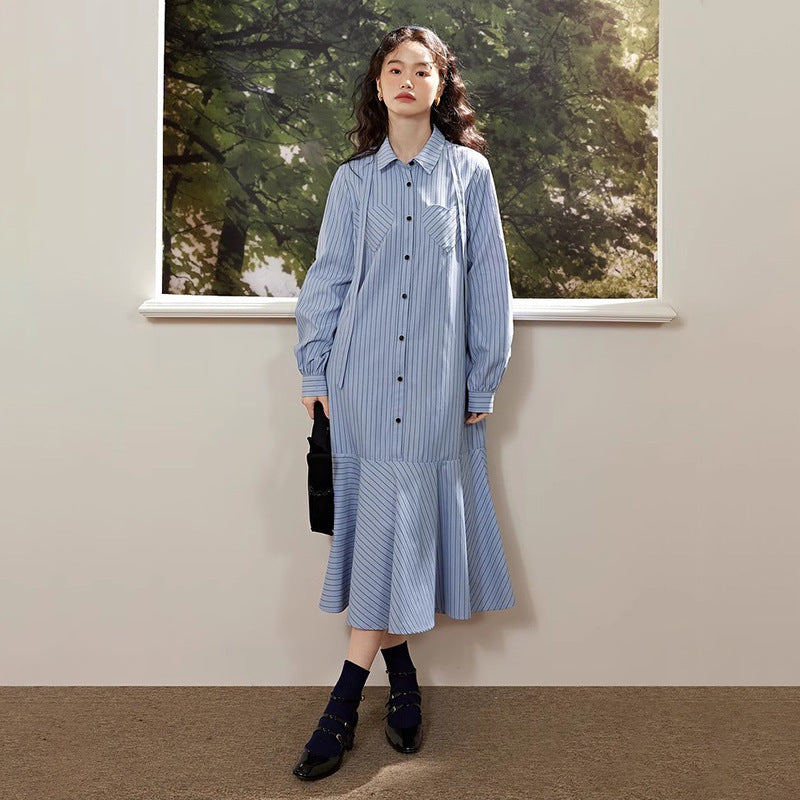 ハートデザインシャツワンピース | 韓国レディースファッション通販 