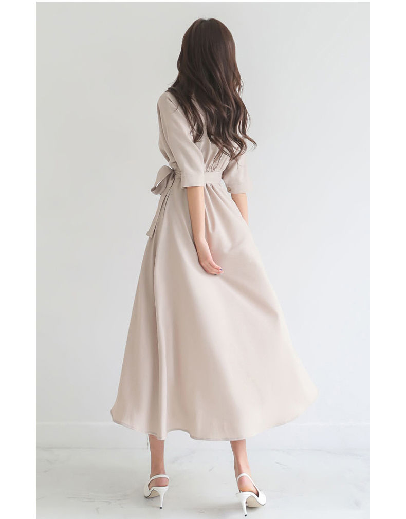 韓国ファッション SELCA-ハイウエストAラインロングワンピース-2023ss-op31-09