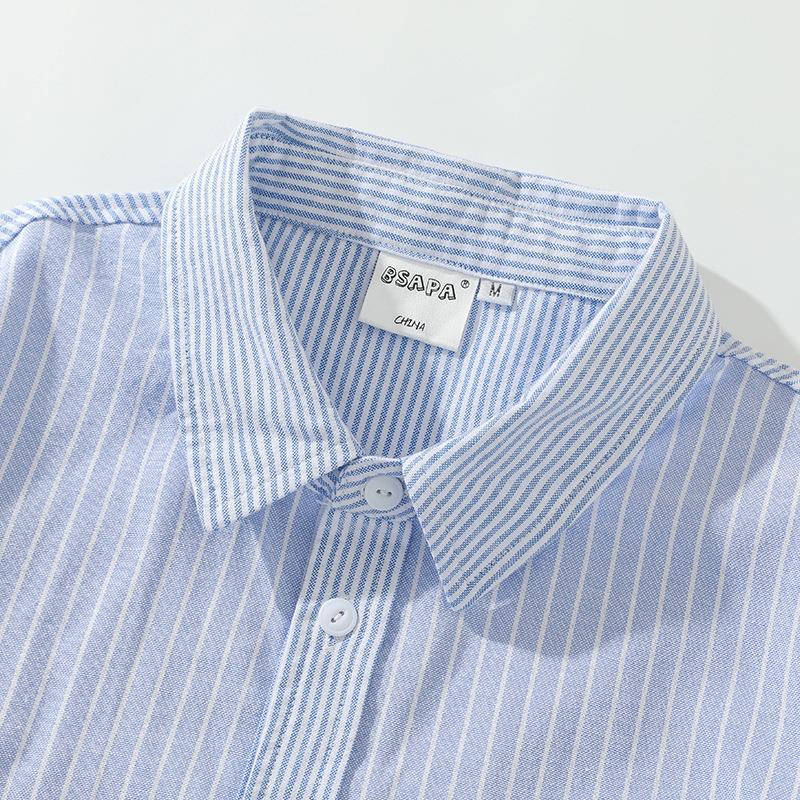 韓国ファッション SELCA-blue striped shirt-mselca2024ss-009-02