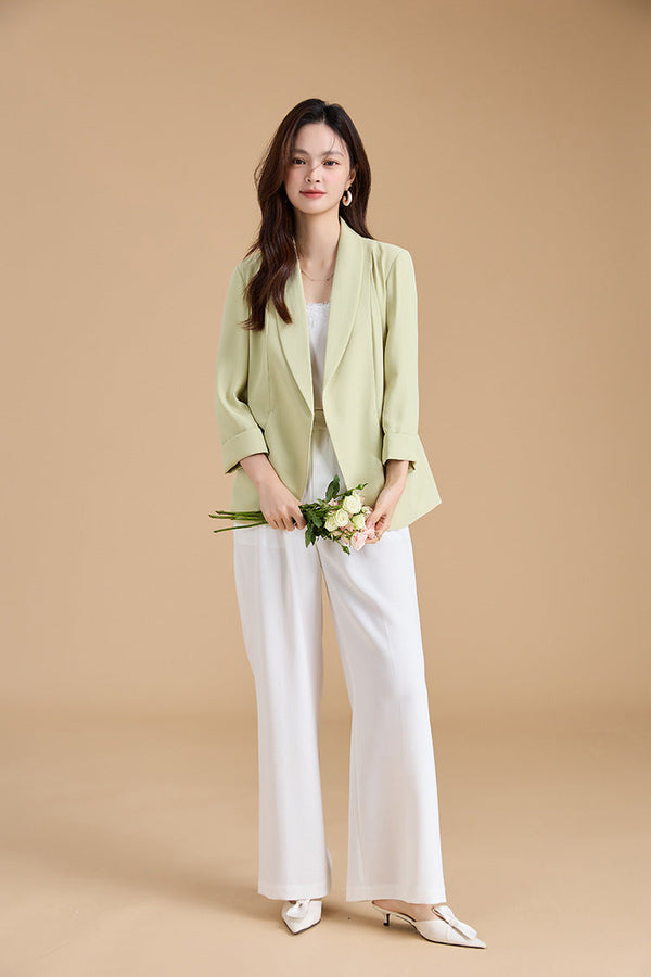 韓国ファッション SELCA-ストレートタックパンツ-2024ss-190-012