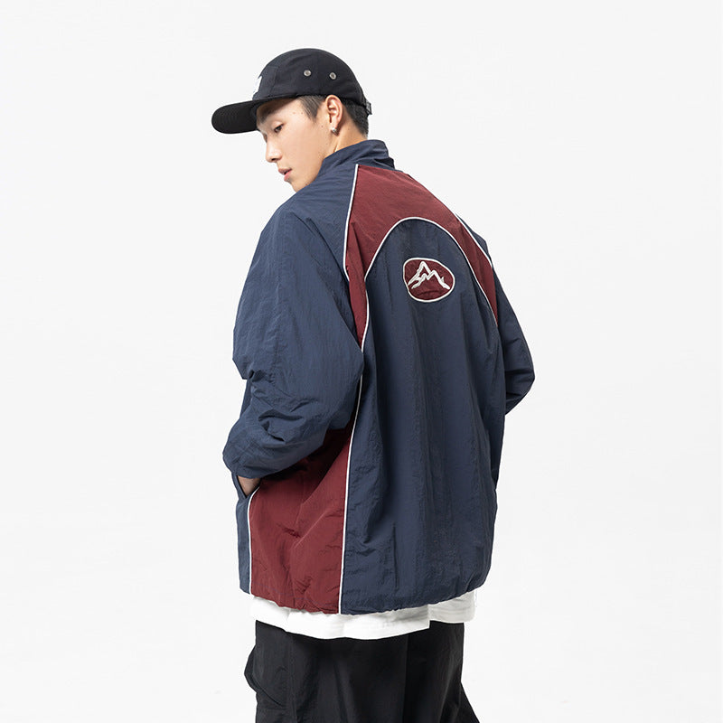 韓国ファッション SELCA-contrast color patchwork loose jacket-mselca2024ss-018-01