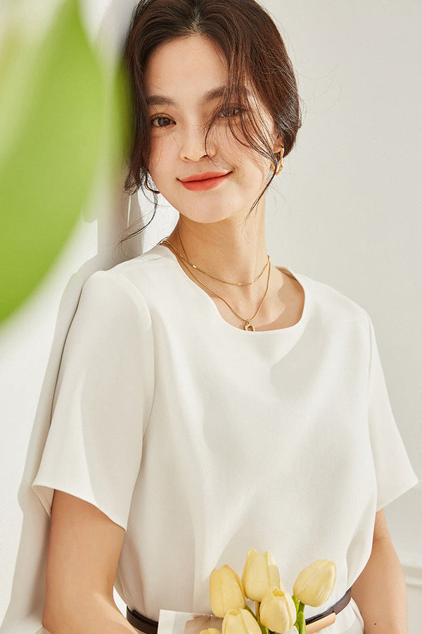 韓国ファッション SELCA-マットカジュアルミディアムワンピース-2024ss-95-034