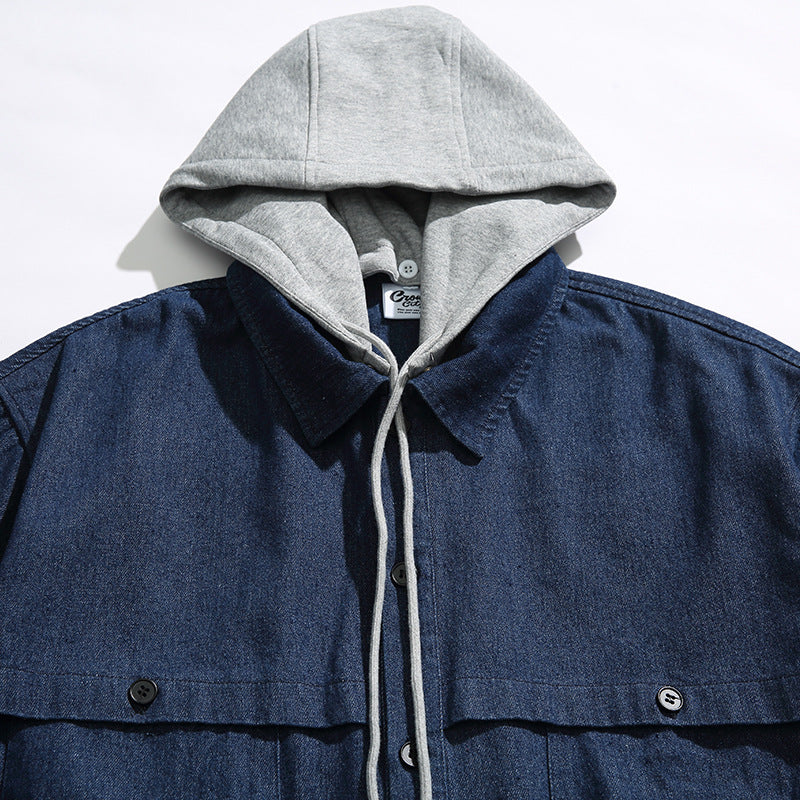 韓国ファッション SELCA-Different Materials Puffudi Parka Denim Jacket-mselca2024ss-037-04