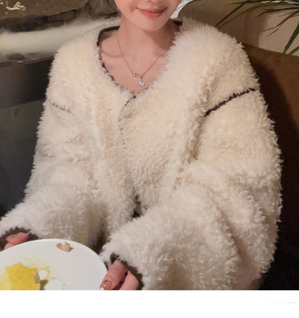 韓国ファッション SELCA-ボアホワイトジャケット-2023aw-ou53-04