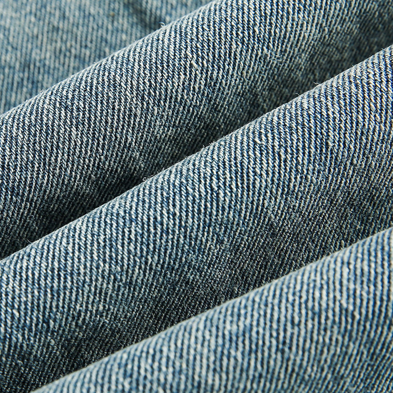 韓国ファッション SELCA-Washed jeans men's 3D pocket decoration straight length pants-mselca2024ss-019-04