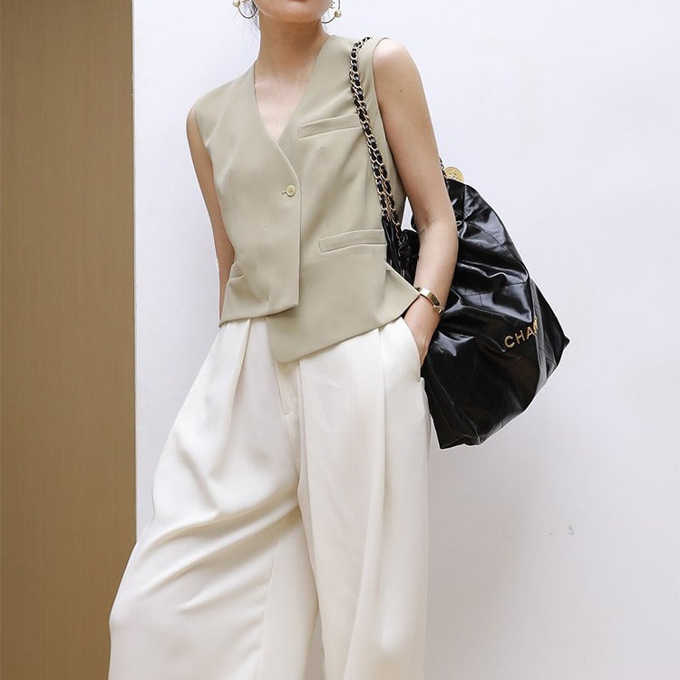 韓国ファッション SELCA-アシメジレセットアップ-2024ss-0068-03